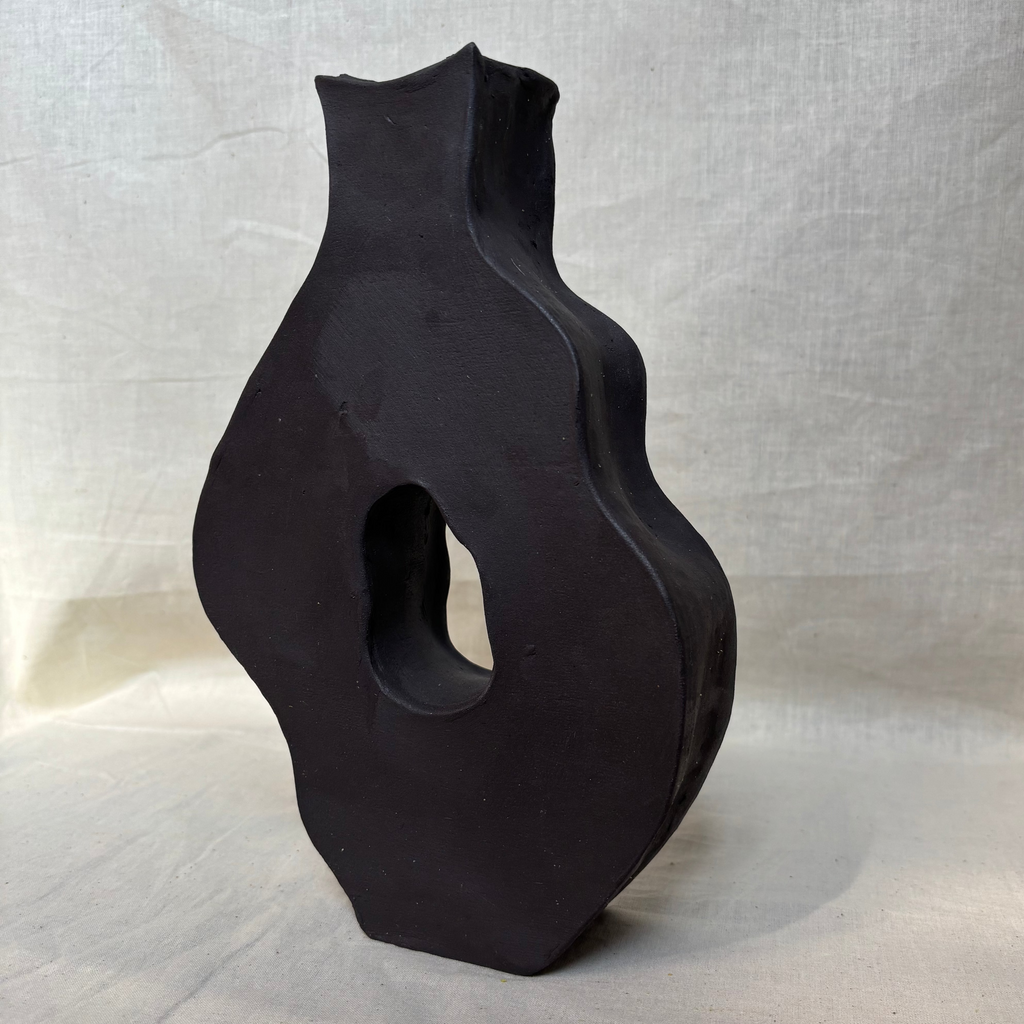 matte black vase