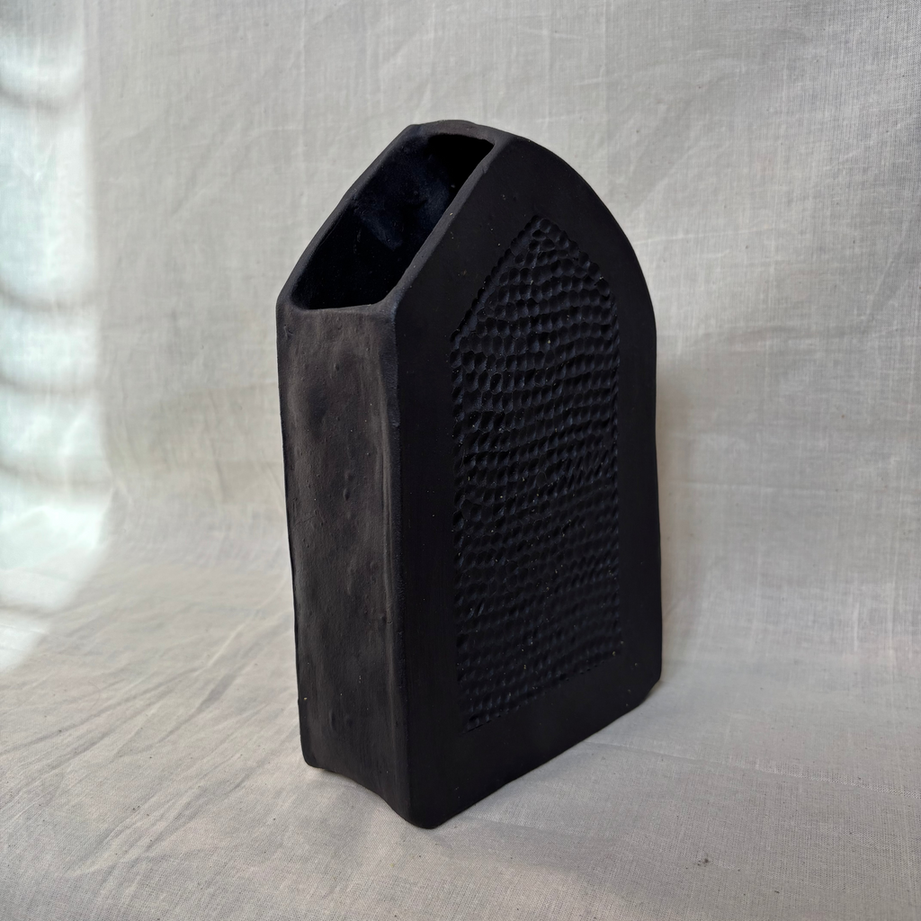 Black Carved Vase