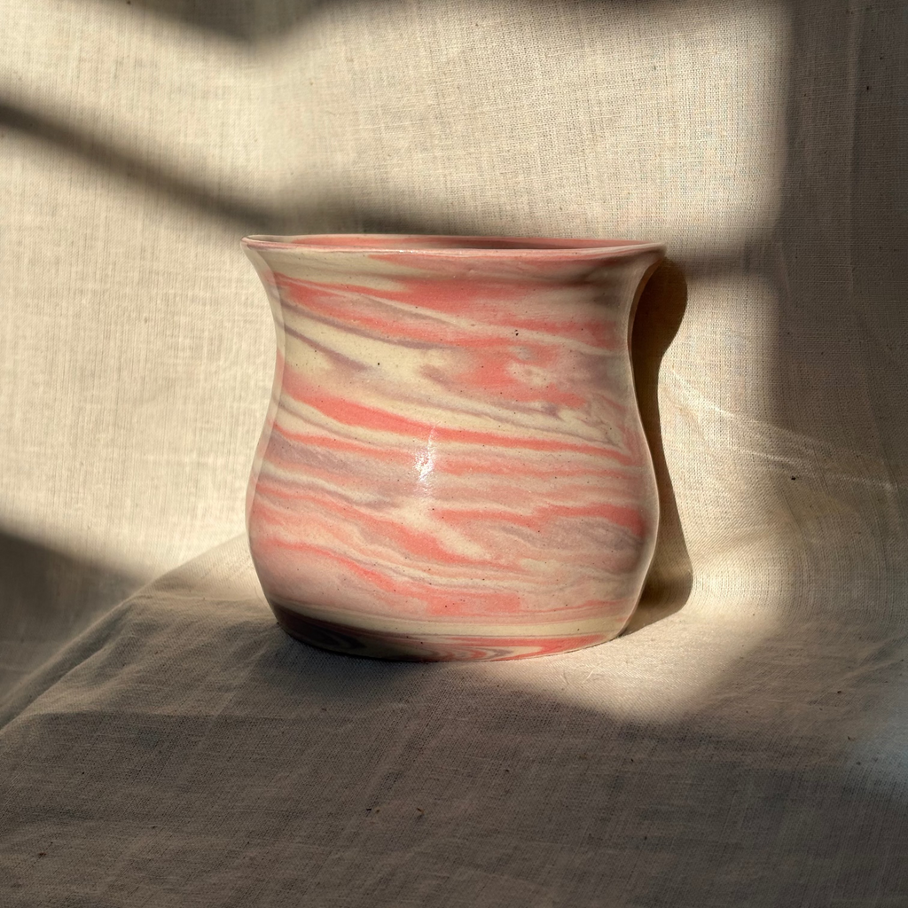 Pink and Purple Ceramic Nerikomi Cups - Set of 2