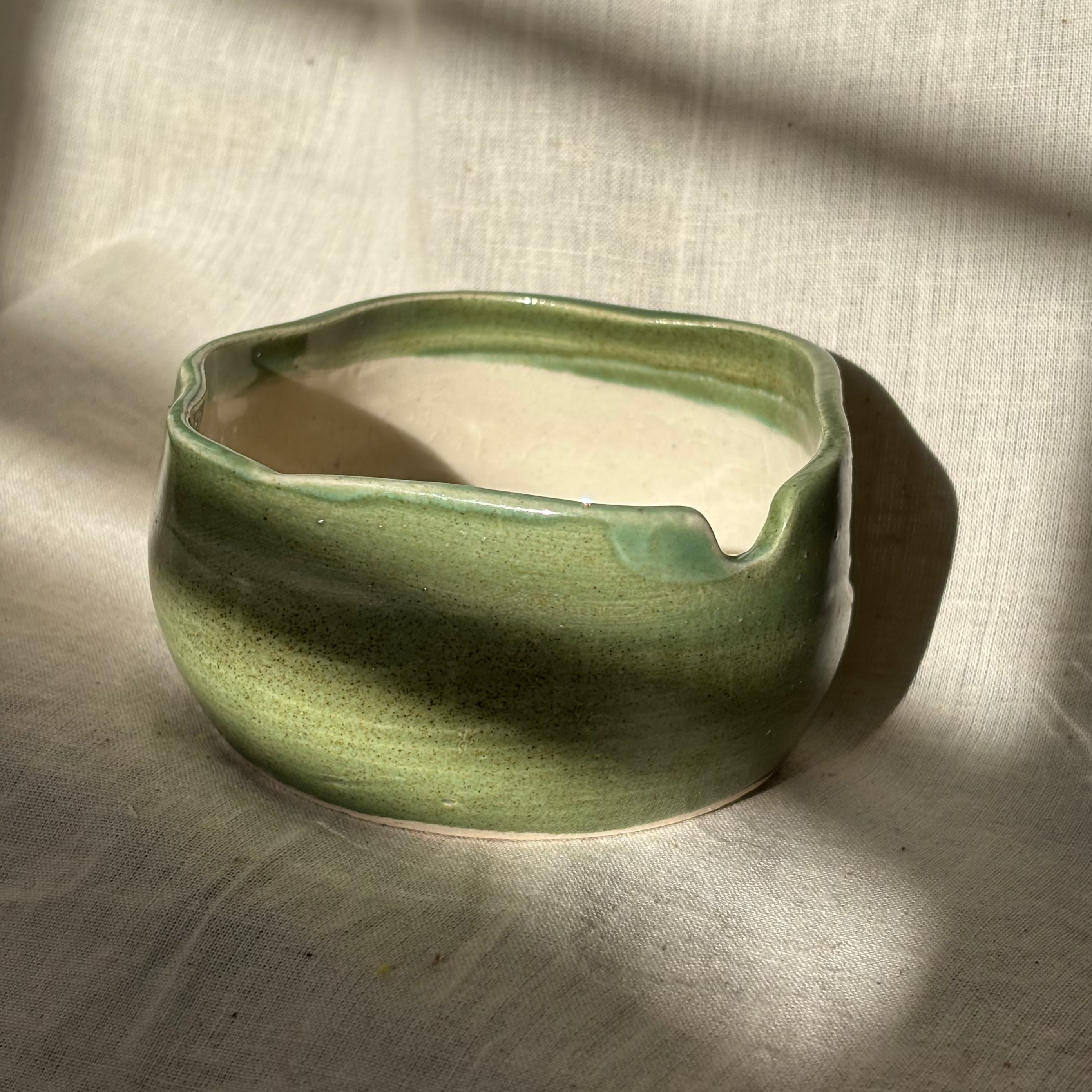 Green ceramic ashtray